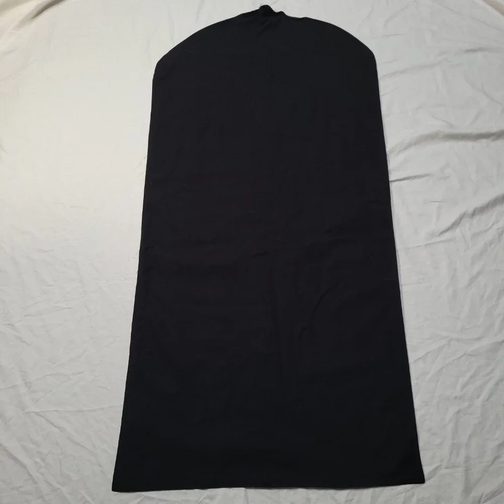 H. Lorenzo Black Garment Bag Logo Spell Out Fabric Zipper Empty READ 48 x 24 in